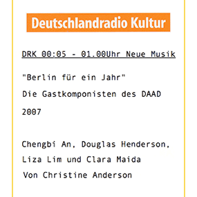 DEUTSCHLANDRADIO KULTUR - Berlin für ein Jahr
